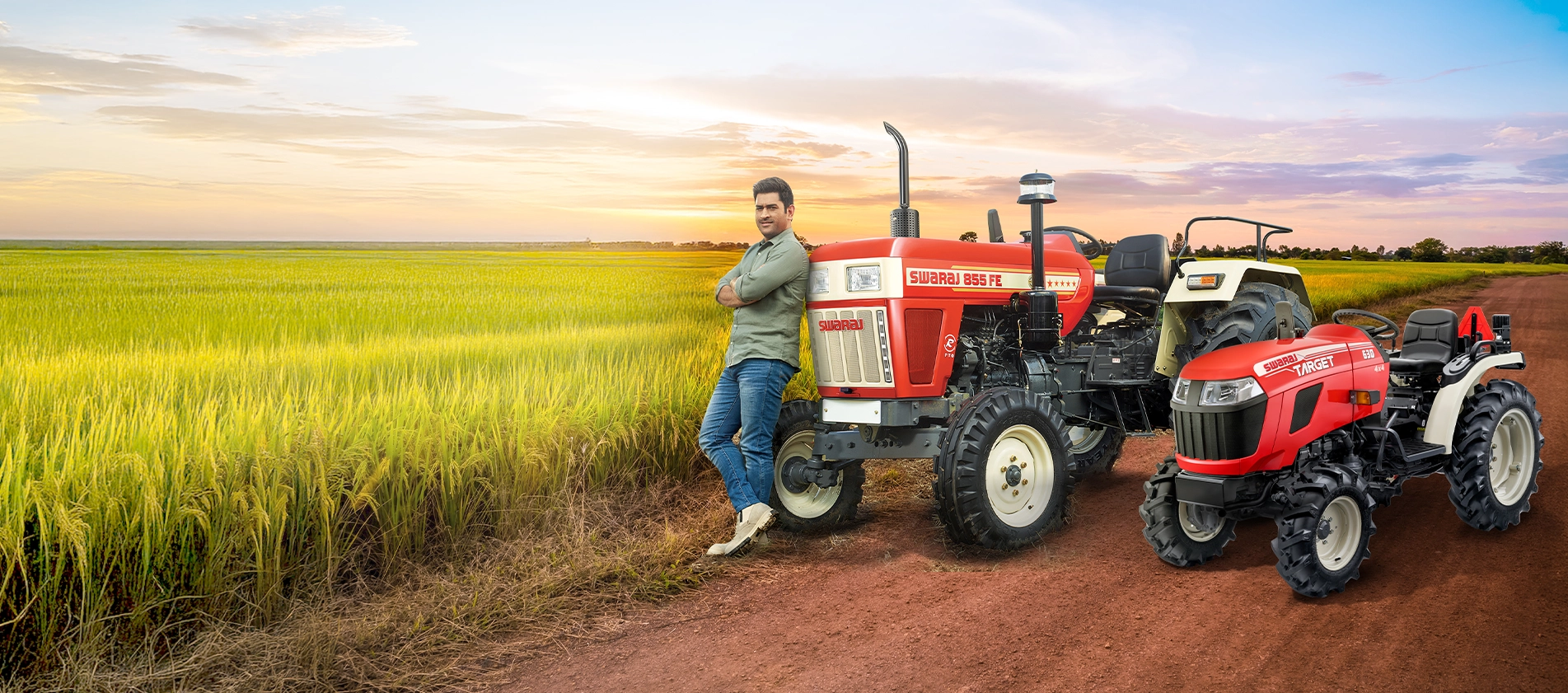 Swaraj Tractors & MS Dhoni Banner