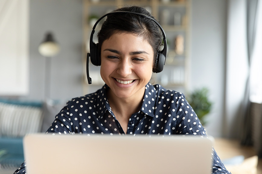 Mahindra Group - Women on a call with headset